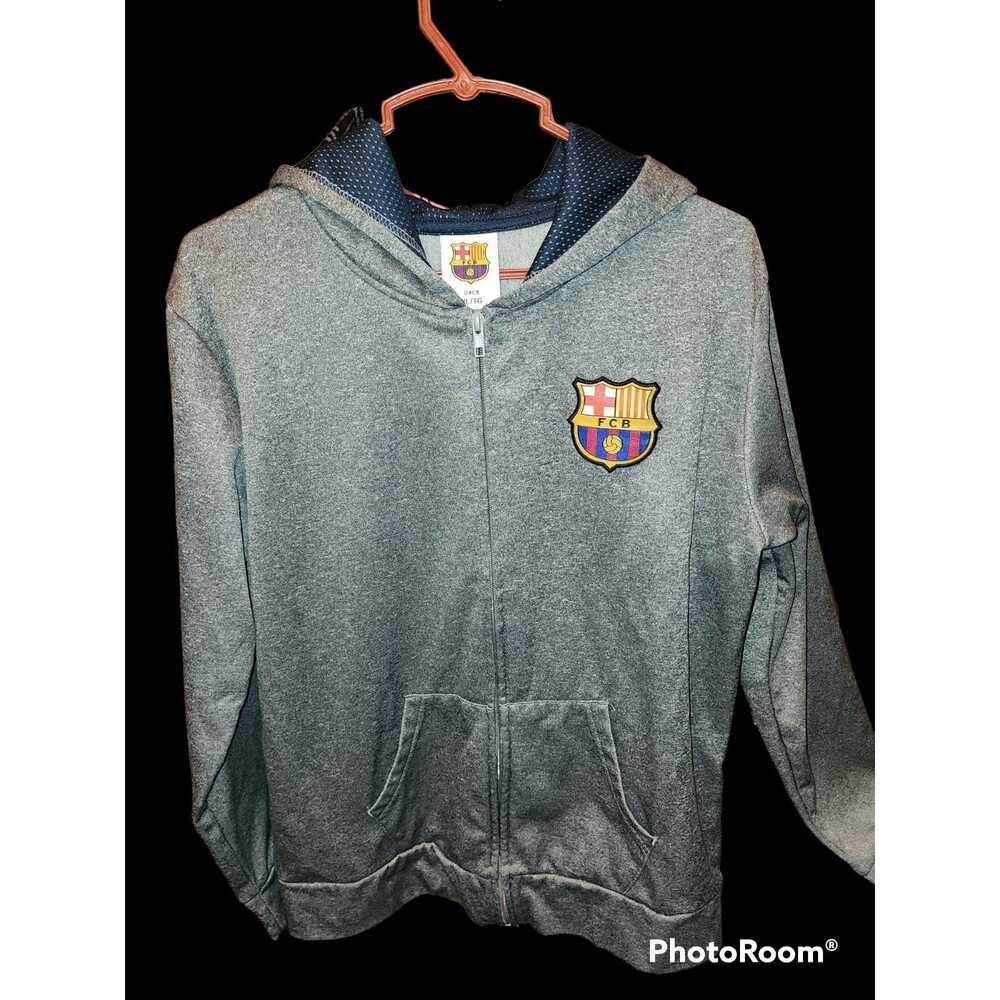 FC Barcelona front zip sweatshirt XL gray